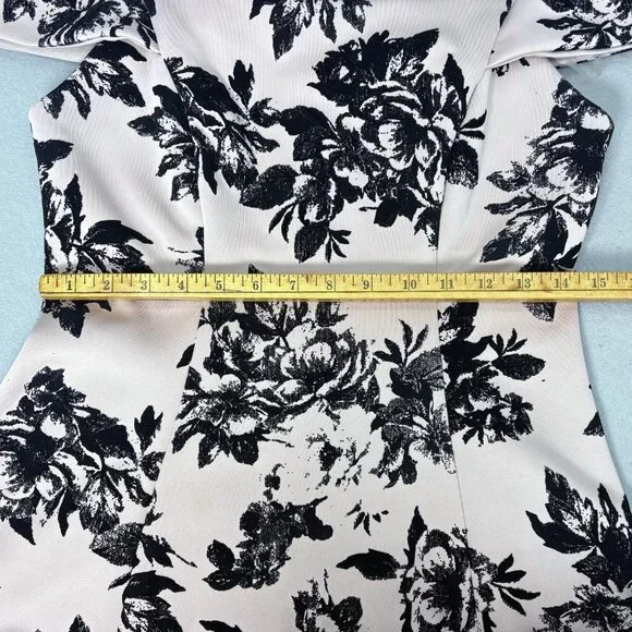 Y2K Teeze Me Tan Dress With Flocked Black Floral Pattern SZ 7 Fit & Flare,Flirty - Picture 6 of 9